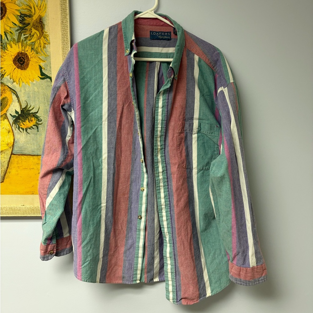 Loafers by reed st James Colorful Striped Button-Up Shirt